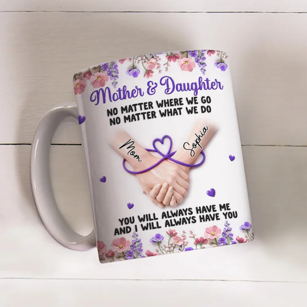 Personalized Mother & Daughter Mug - Custom Names & Heart Design - Sentimental Gift Cup MagicInPrints