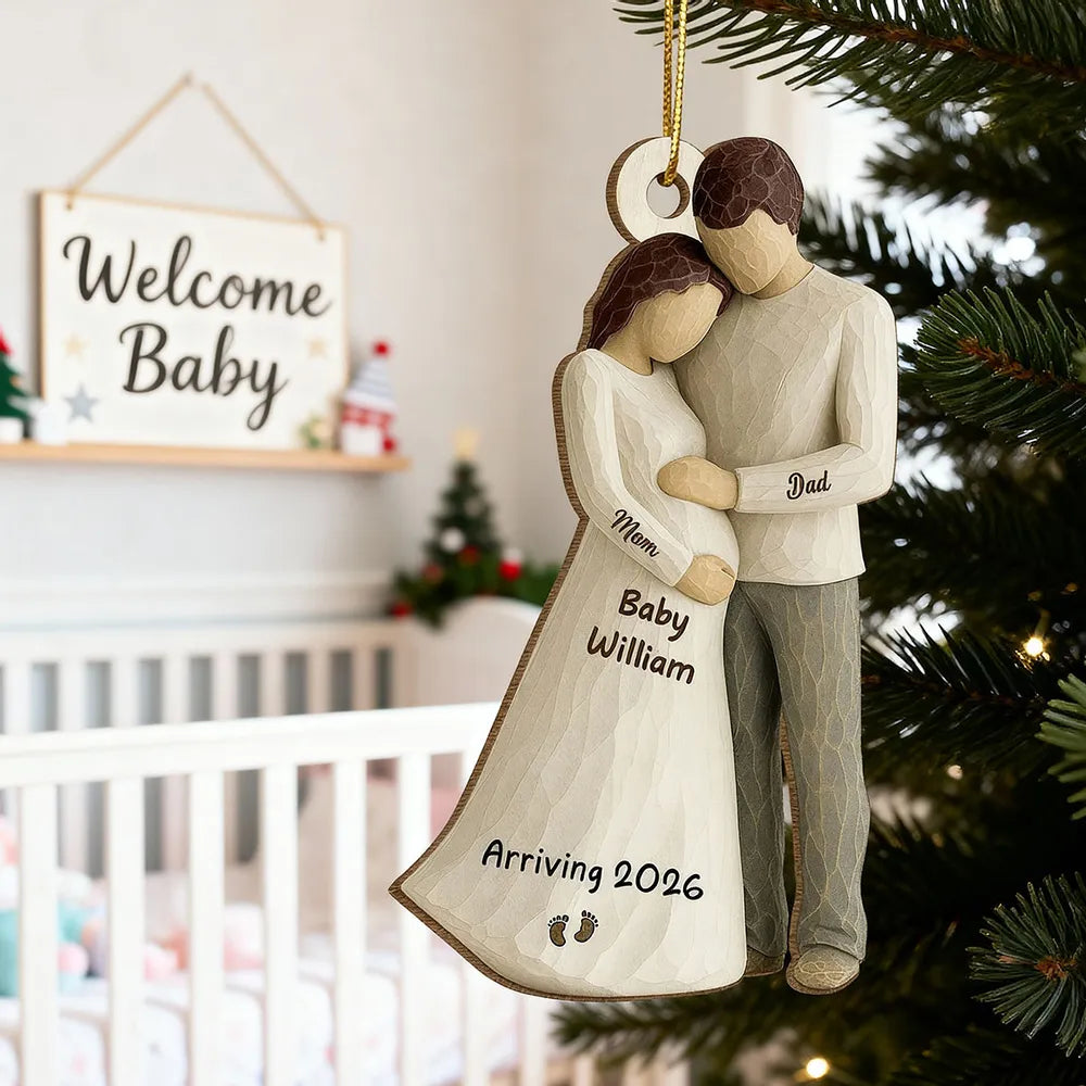 Personalized Expecting Parents Ornament for Baby Announcement - Christmas Keepsake Ornament MagicInPrints