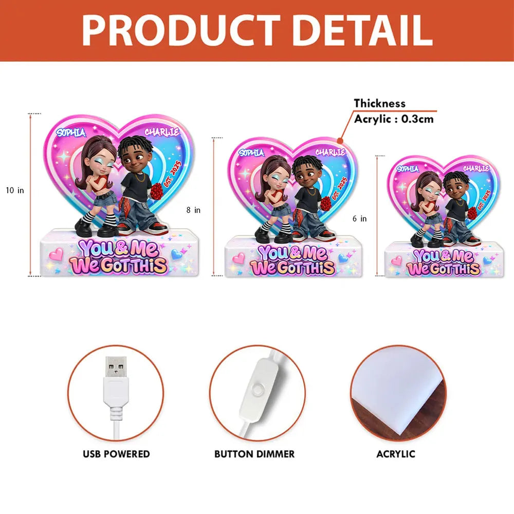 Personalized Romantic LED Night Light for Couples - Anniversary Gift Plaque MagicInPrints