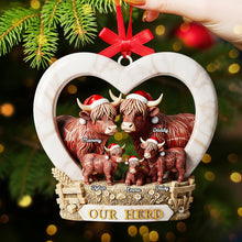 Load image into Gallery viewer, Our Herd - Personalized Highland Cow Christmas Ornament Ornament MagicInPrints
