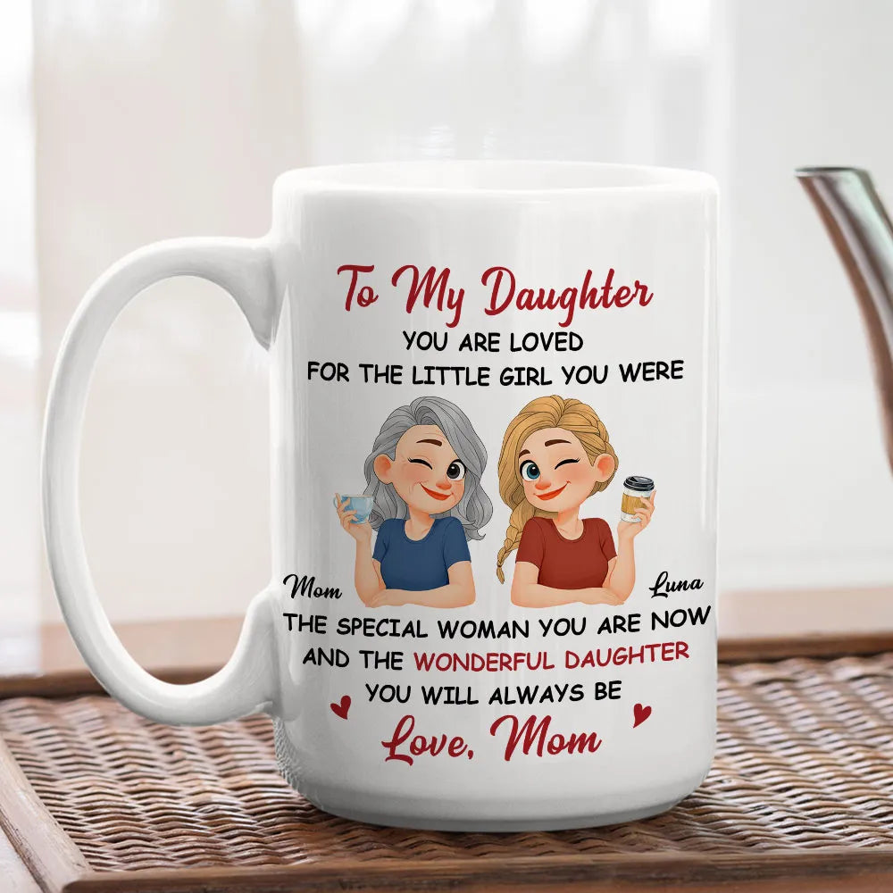 Personalized Coffee Mug for Daughter - Heartfelt Message from Mom Cup MagicInPrints