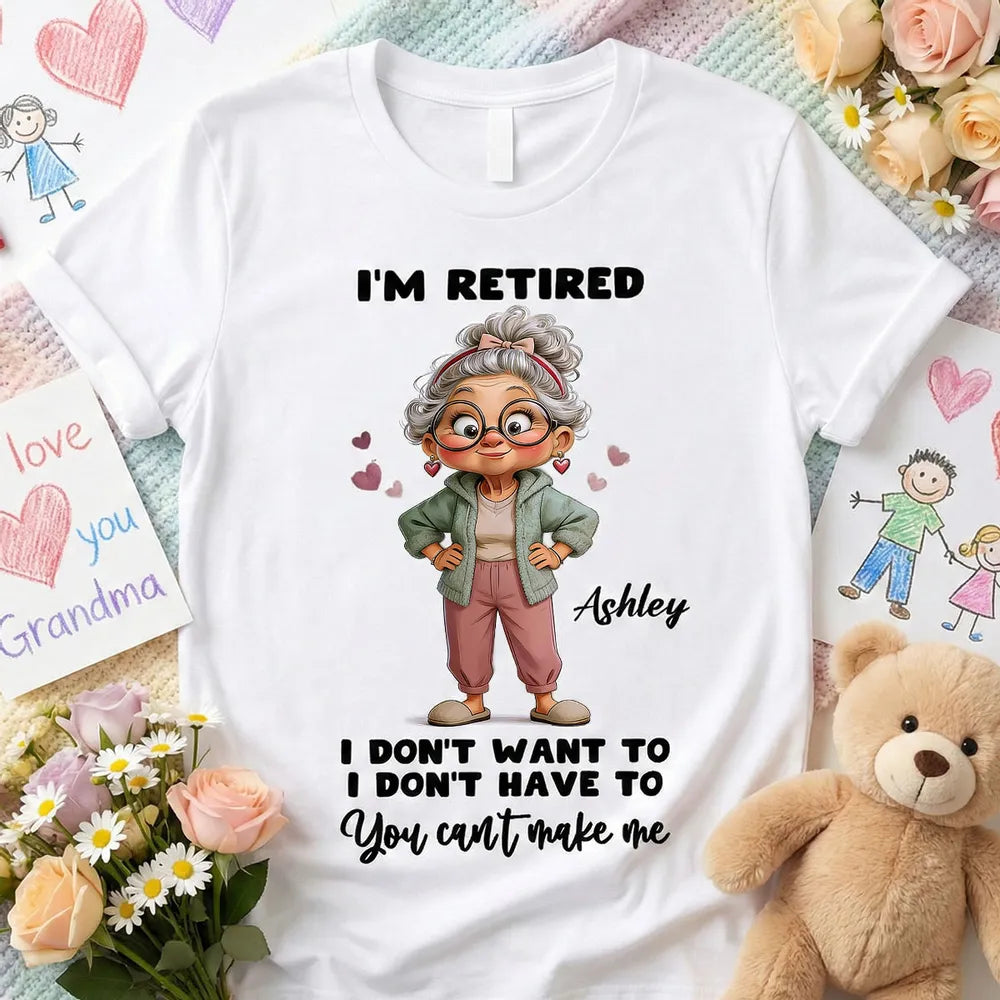Personalized Retired Grandma T-Shirt for Women - Fun Retirement Gift Cloth MagicInPrints