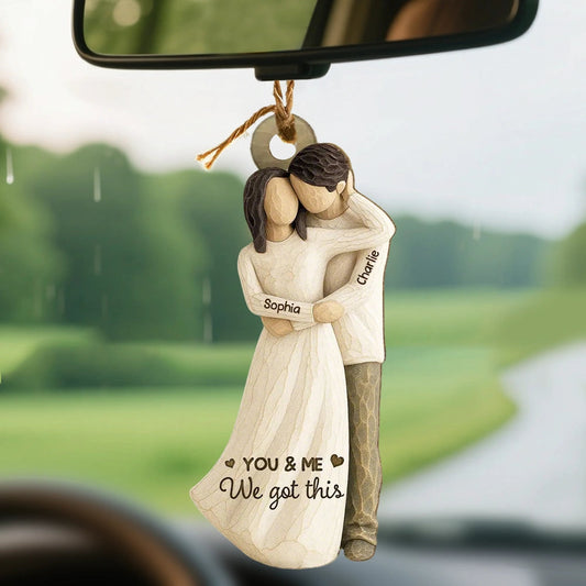 Personalized Couple Car Hanging Ornament for Romantic Gift - Anniversary or Valentine's Day Ornament MagicInPrints