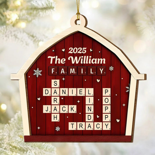 Custom Family Name Christmas Ornament 2025 - Personalized Holiday Decoration Ornament MagicInPrints
