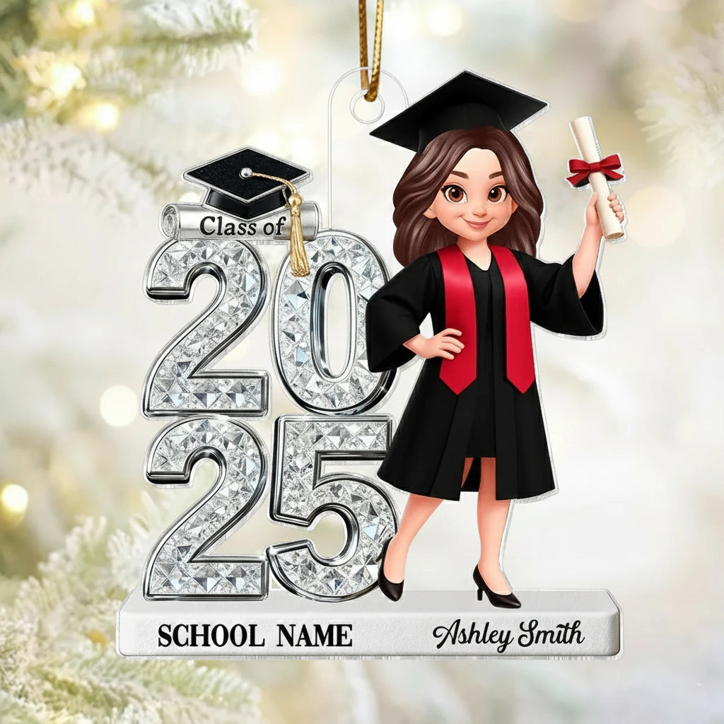 Personalized Graduation Ornament for Class of 2025 - Custom Name and School Ornament MagicInPrints