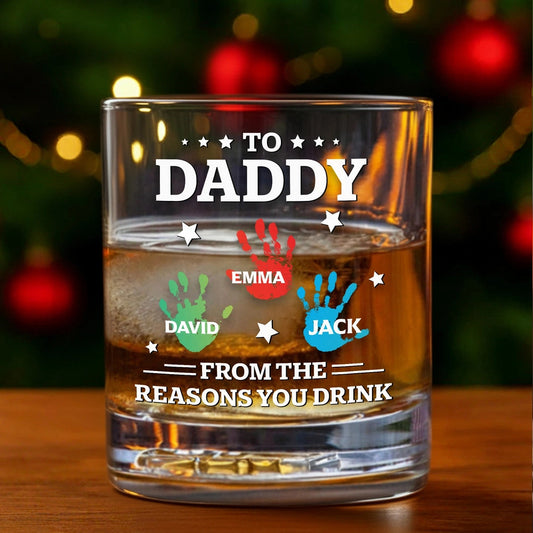Personalized Whiskey Glass for Dad with Kids' Names - Father's Day Gift Cup MagicInPrints