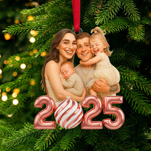 Custom Caricature Photo Personalized Gifts For Family Christmas Ornament Ornament MagicInPrints