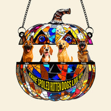 Load image into Gallery viewer, &quot;Halloween Fun Awaits!&quot; - Personalized Pumpkin Suncatcher Ornament - Custom Gift for Dog Lovers Ornament MagicInPrints
