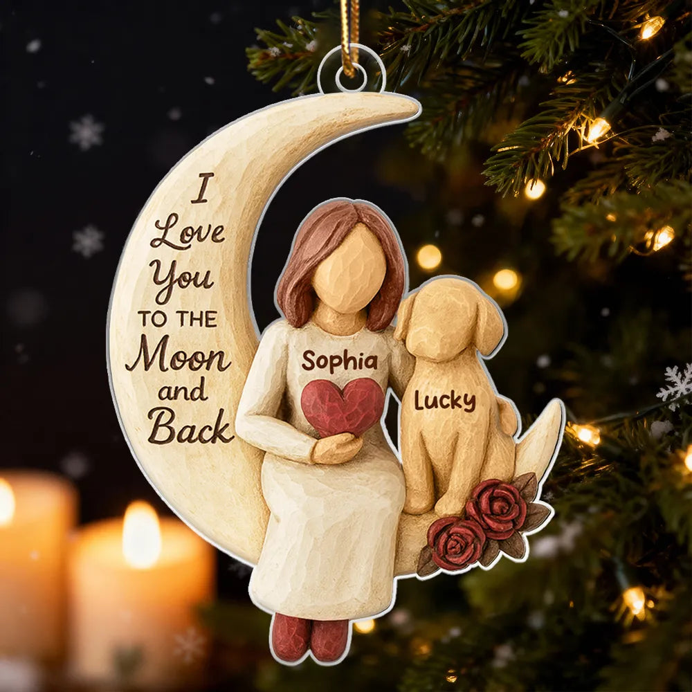 Personalized Moon and Back Ornament for Dog Lovers - Sentimental Gift Ornament MagicInPrints