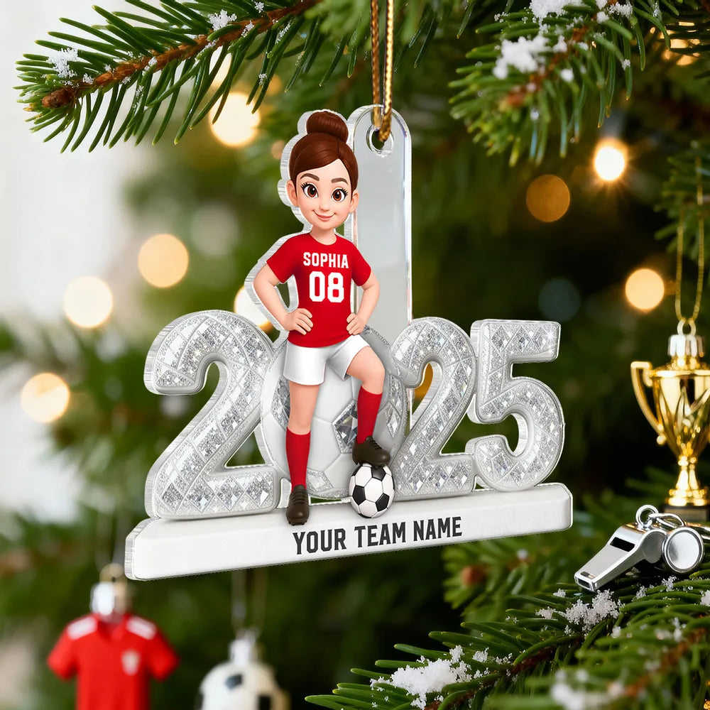 Personalized Soccer Ornament for Kids - Custom Team Name 2025 Ornament MagicInPrints