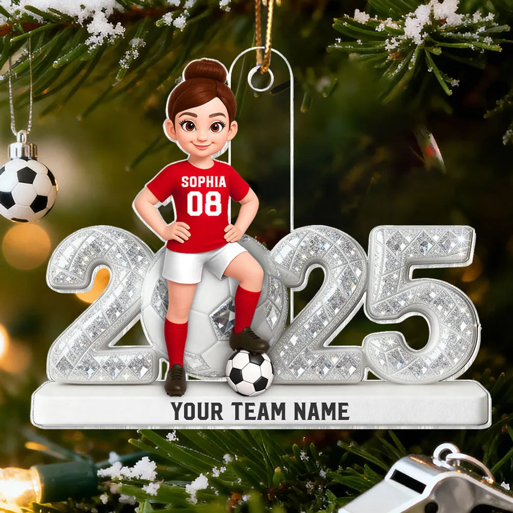 Personalized Soccer Ornament for Kids - Custom Team Name 2025 Ornament MagicInPrints