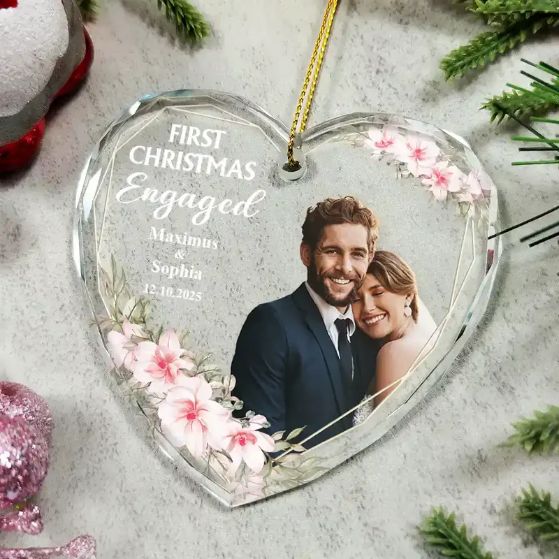 Personalized Wedding Ornament for Couples - First Christmas Married Keepsake Ornament MagicInPrints