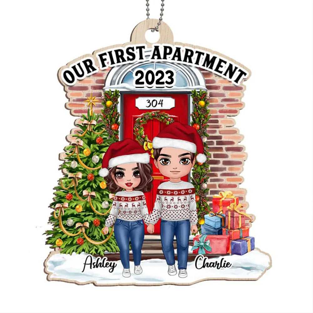 Personalized Couple Christmas Ornament - Our First Apartment 2025 Ornament MagicInPrints