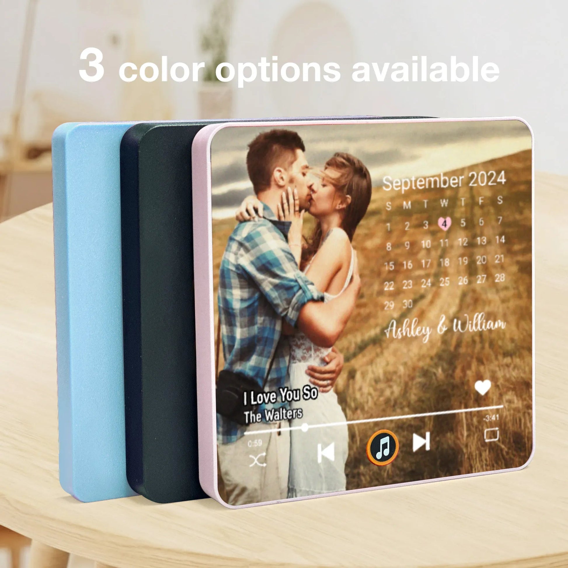 Personalized Music Plaque with Calendar for Couples - Romantic Gift Fridge Magnet MagicInPrints