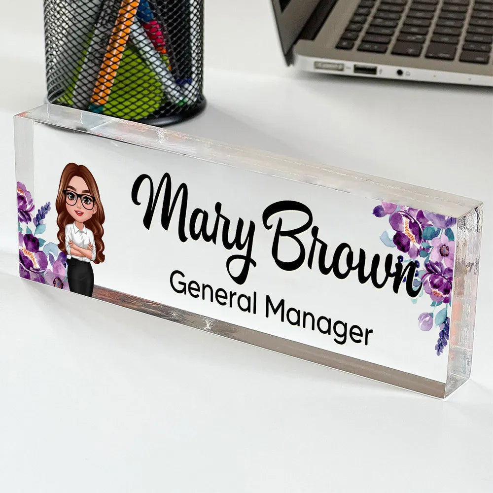 Custom Acrylic Desk Name Plate for Professionals - Office Decor Plaque MagicInPrints
