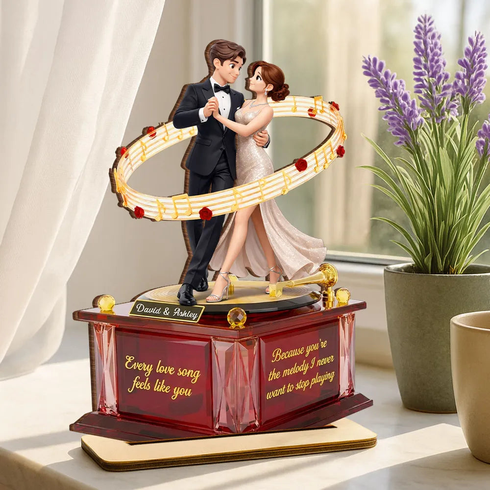 Personalized Romantic Couple Music Box for Lovers - Anniversary Gift Plaque MagicInPrints