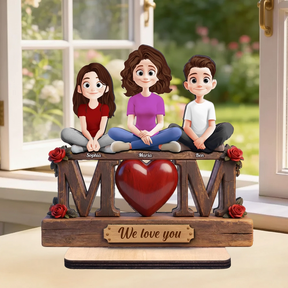 Personalized Family Figurine Decor for Mom with Custom Names - Mother's Day Gift Plaque MagicInPrints
