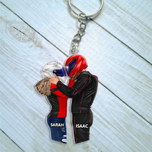 Load image into Gallery viewer, Personalized Biker Couple Keychain - Unique Valentine&#39;s Day Gifts for Couples Keychains PopCulturePrints
