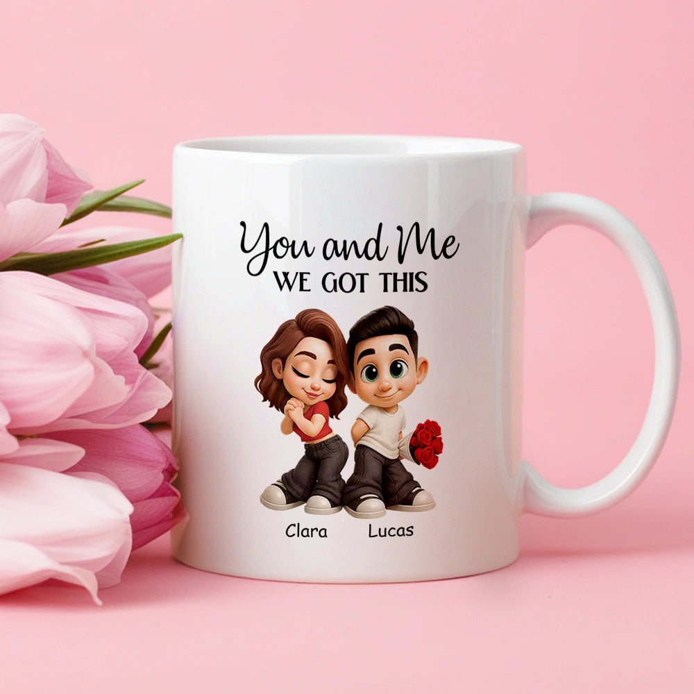 Personalized Couples Mug for Romantic Gift - You and Me Design Cup MagicInPrints