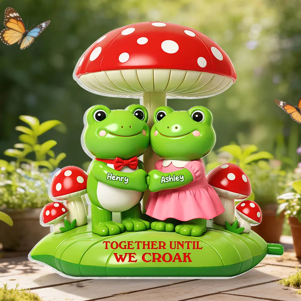 Personalized Frog Couple Acrylic Night Light for Couples - Romantic Gift Plaque MagicInPrints
