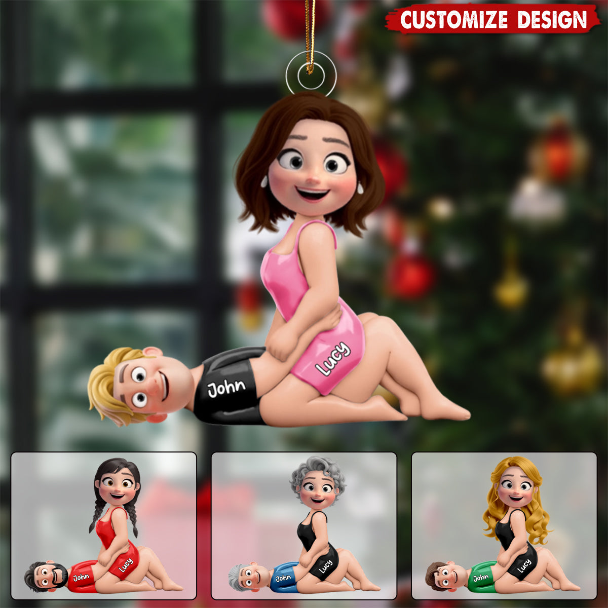 Custom Couple Christmas Ornament - Personalized Funny Gift for Couples Ornament MagicInPrints