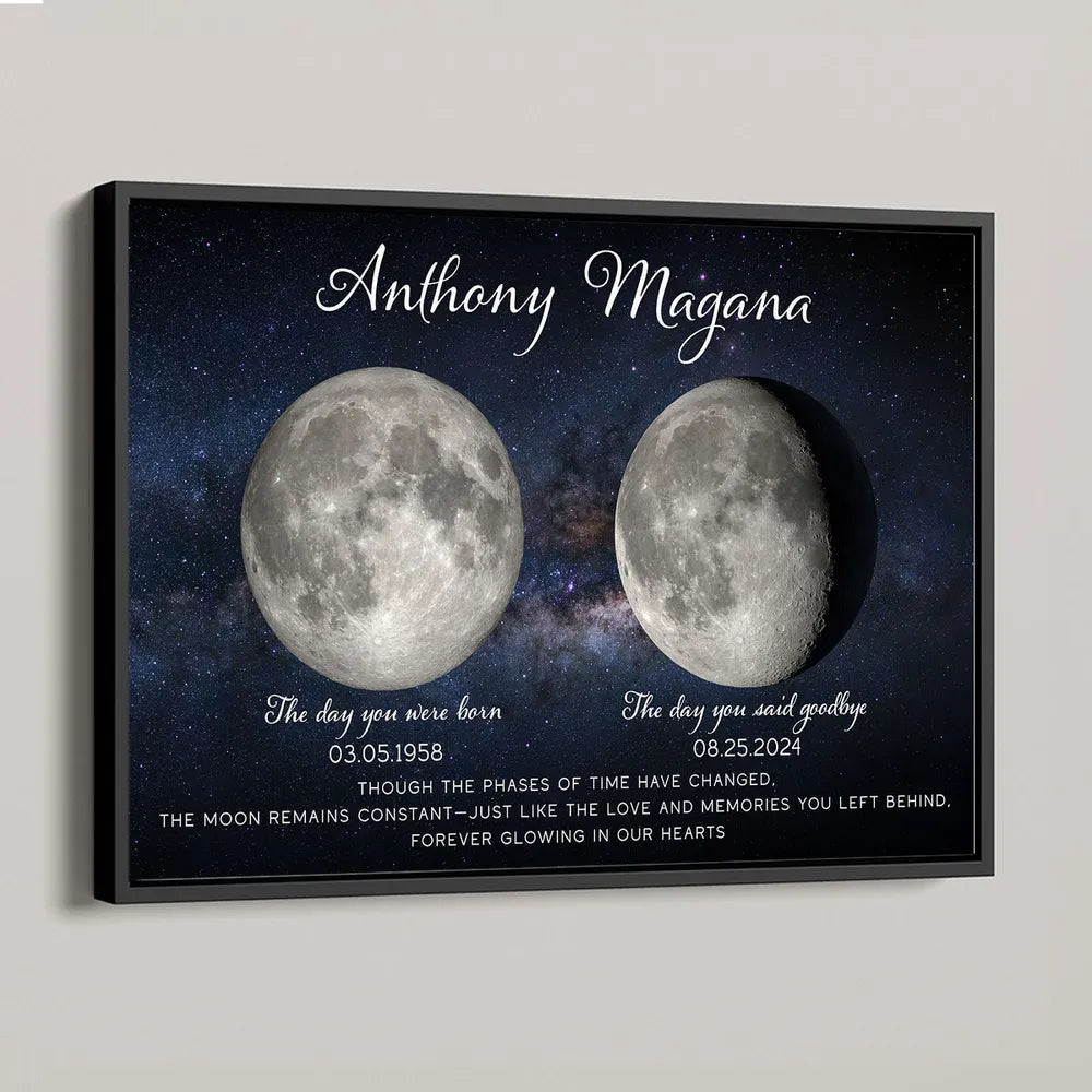 Personalized Memorial Moon Phase Canvas for Loved Ones - Sentimental Tribute Poster or Canvas MagicInPrints