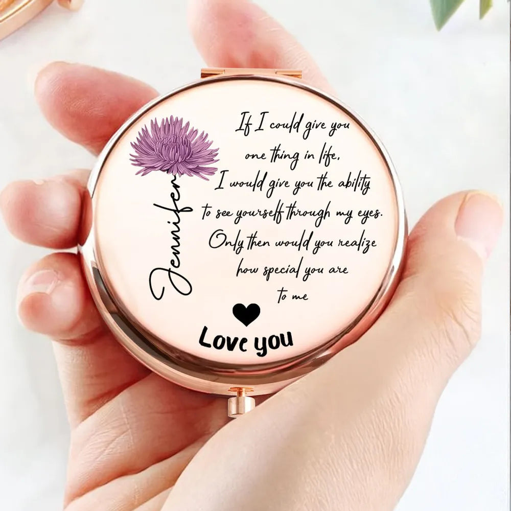 Personalized Compact Mirror for Her - Sentimental Gift with Custom Name and Message Beauty Tools MagicInPrints