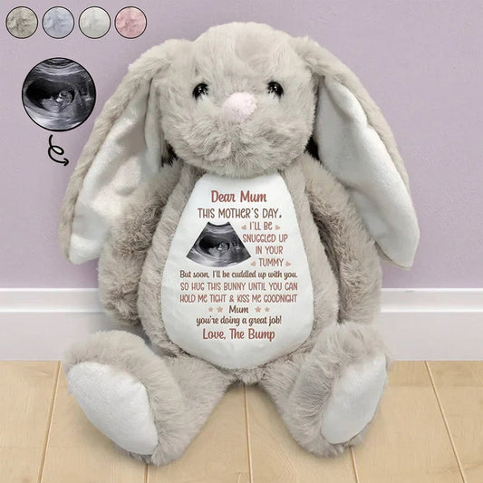 Personalized Ultrasound Bunny Plush for Expecting Moms - Mother's Day Gift Plaything MagicInPrints