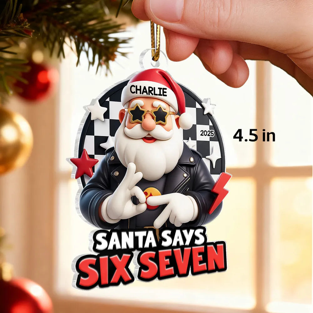 Personalized Christmas Ornament for Kids - Funny Santa Design with Name - Holiday Decor 2025 Ornament MagicInPrints