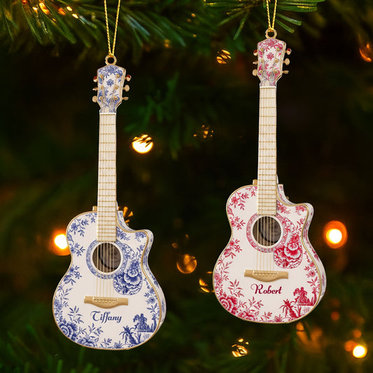 Strum Your Memories: Personalized Guitar Ornament - Perfect Gift for Music Lovers Ornament PopCulturePrints