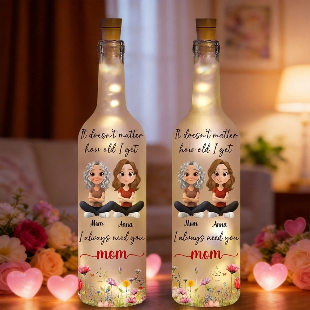 Personalized LED Wine Bottle Lamp for Mom - Sentimental Mother's Day Gift Lamp MagicInPrints