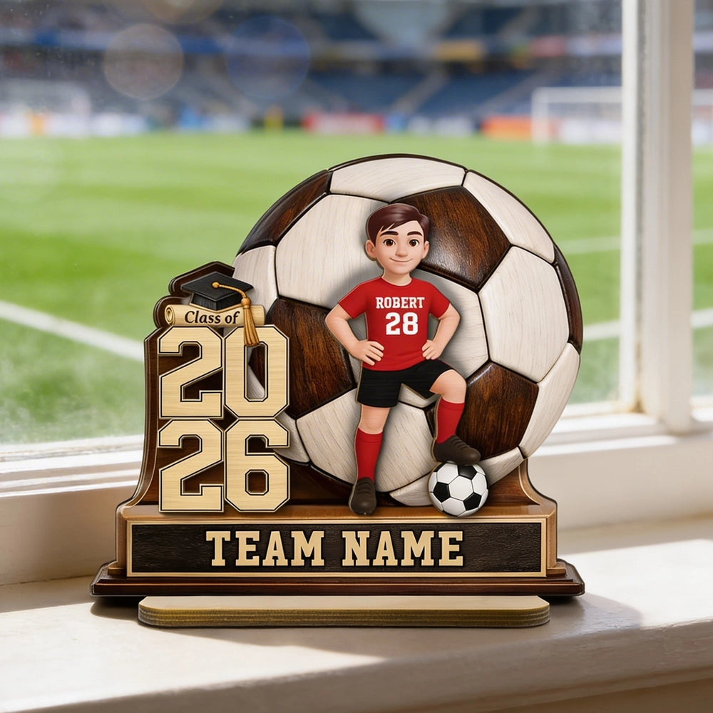 Custom Soccer Graduation Plaque for Kids - Class of 2026 Keepsake Plaque MagicInPrints