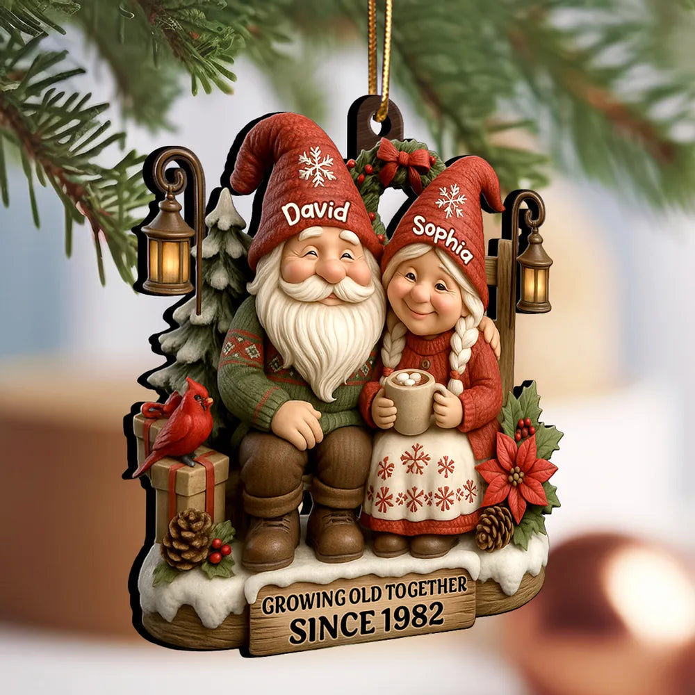 Personalized Christmas Ornament for Couples - Growing Old Together Keepsake Ornament MagicInPrints