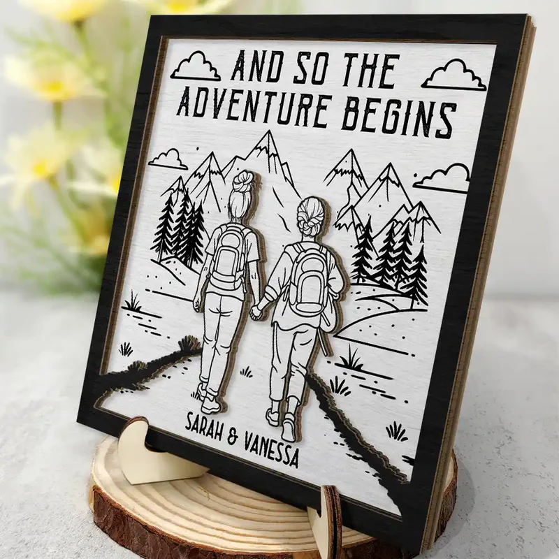 Personalized Adventure Partners Wall Art for Couples - Anniversary Gift Plaque MagicInPrints