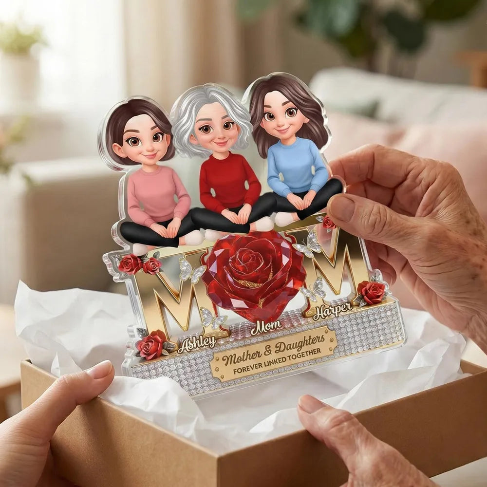 Custom Mother & Daughters Figurine Gift - Sentimental Keepsake for Family Bond Plaque MagicInPrints