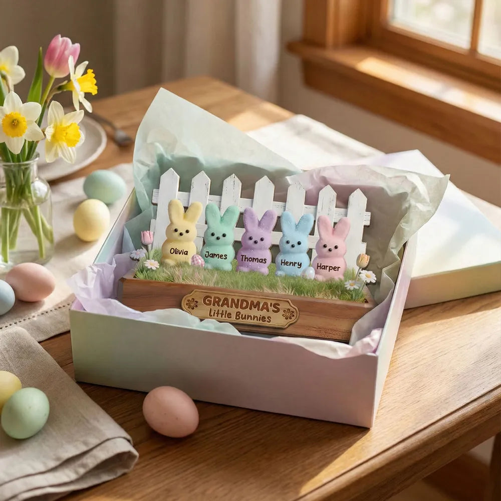 Personalized Grandma's Little Bunnies Figurine - Easter Gift for Family Plaque MagicInPrints