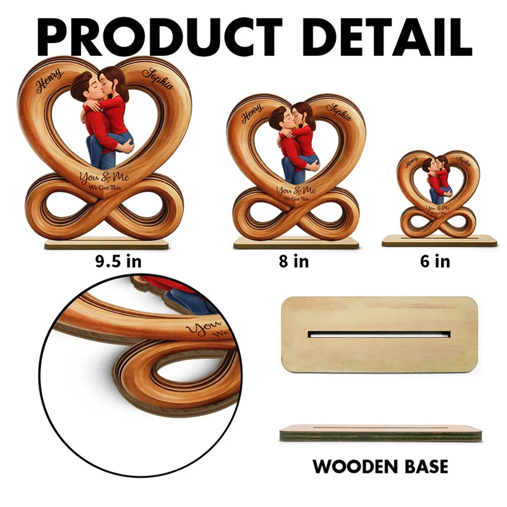 Personalized Wooden Infinity Heart Sculpture for Couples - Romantic Gift Plaque MagicInPrints