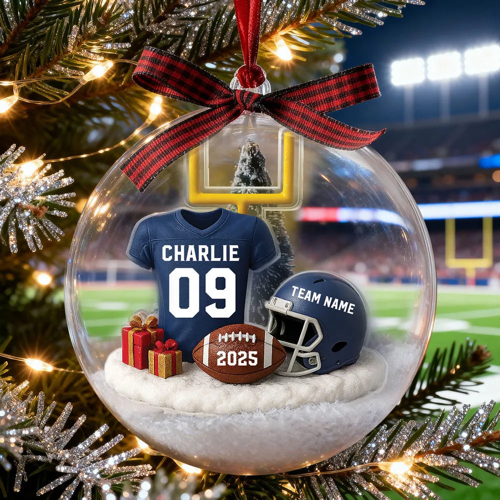 Personalized Football Christmas Ornament for Fans - Custom Name & Year Ornament MagicInPrints