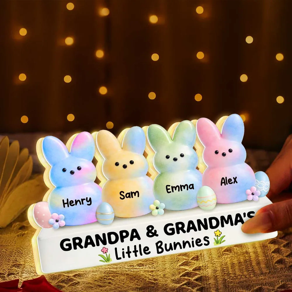 Customizable Bunny Family Light for Kids - Easter Gift Plaque MagicInPrints