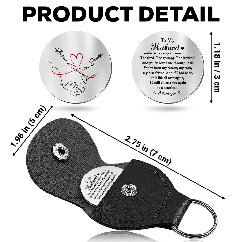 Personalized Keychain for Husband with Engraved Message - Anniversary Gift Keychain MagicInPrints