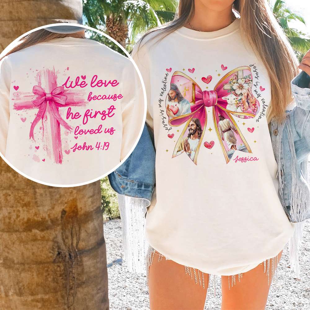 Personalized Christian Valentine's Day Hoodie Shirts PopCulturePrints