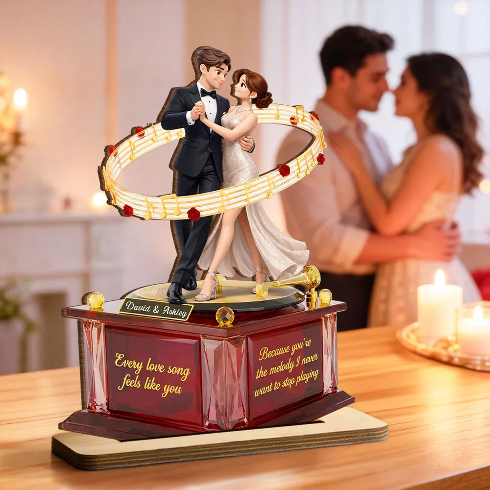 Personalized Romantic Couple Music Box for Lovers - Anniversary Gift Plaque MagicInPrints
