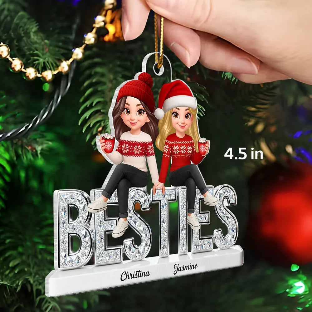 Personalized Best Friends Christmas Ornament - Custom Names Holiday Gift Ornament MagicInPrints