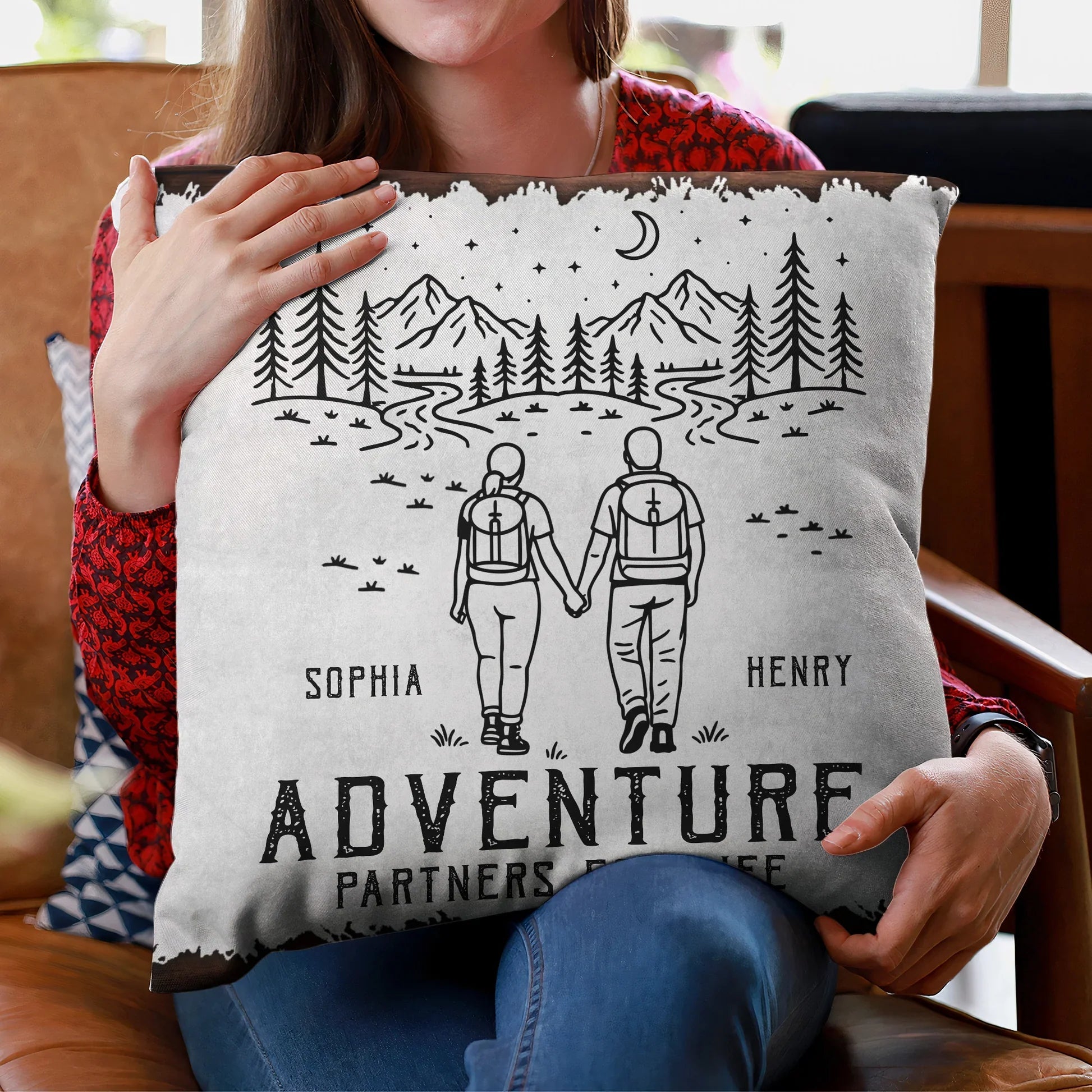 Personalized Adventure Couple Pillow Set for Outdoor Lovers - Perfect for Camping Trips Pillow MagicInPrints