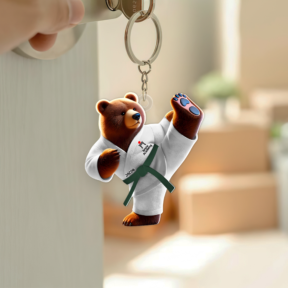 Personalized Bigfoot Karate Unicorn Keychain – Unique Gift for Pop Culture Enthusiasts Keychains PopCulturePrints