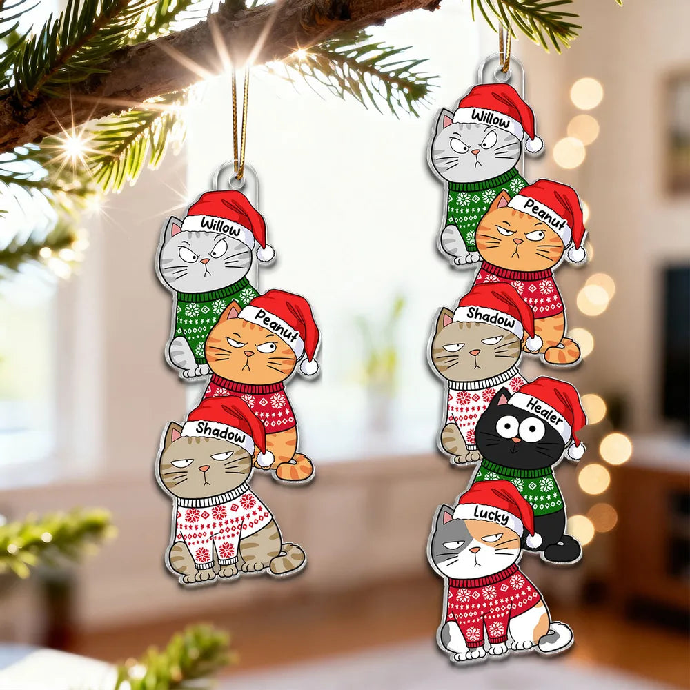 Personalized Cat Christmas Ornaments for Pet Lovers - Holiday Tree Decoration Ornament MagicInPrints