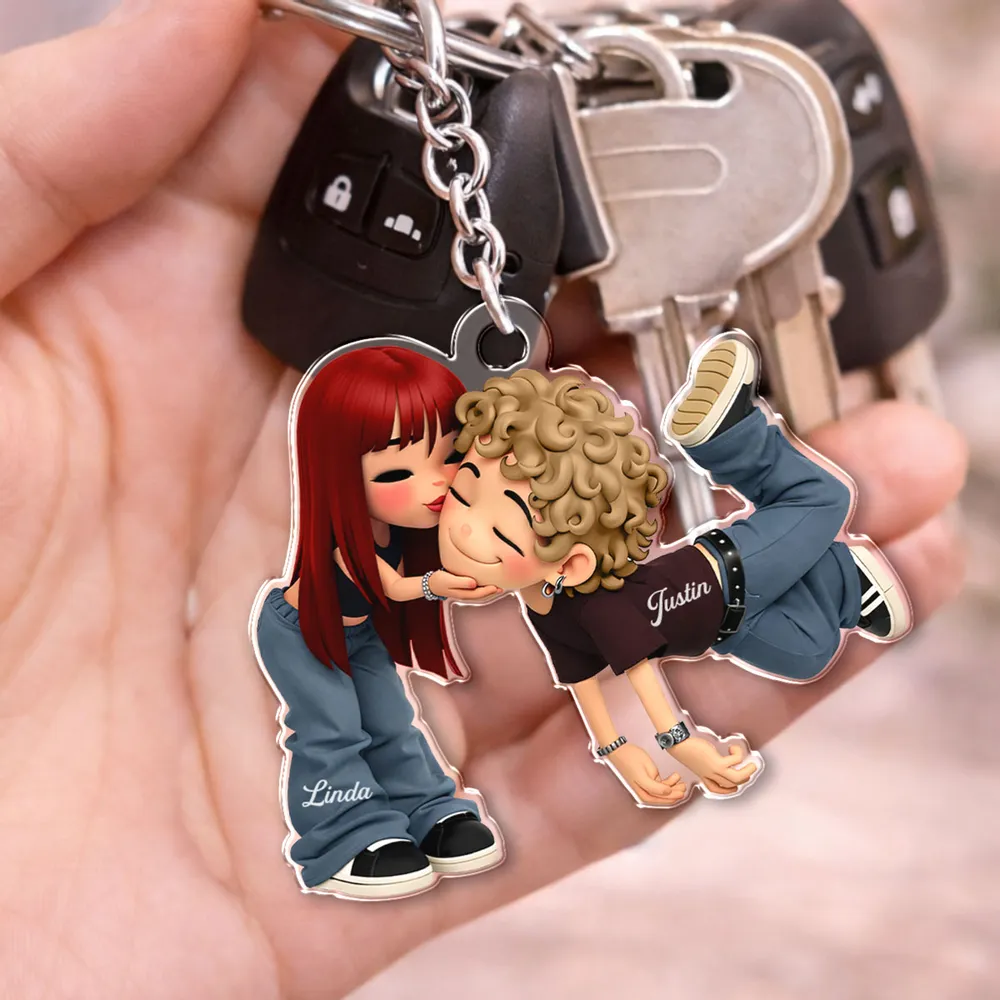 Personalized Couple Keychain for Lovers - Cute Gift for Anniversaries Keychain MagicInPrints