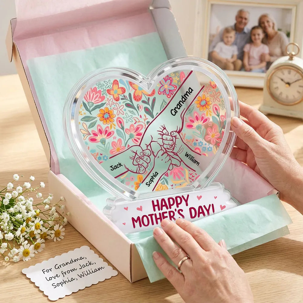 Personalized Heart-Shaped Acrylic Plaque for Mom - Mother's Day Gift Plaque MagicInPrints