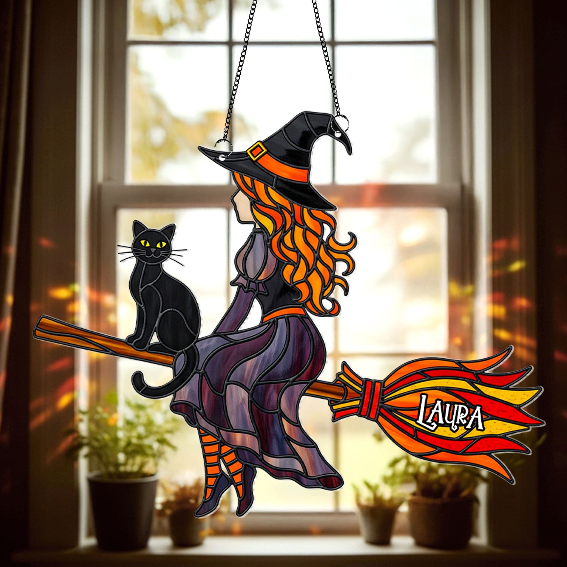 Witch Suncatcher - Personalized Gifts For Witch Fans Ornament MagicInPrints