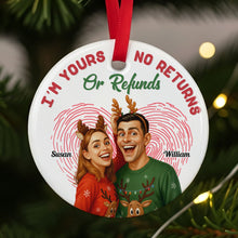 Load image into Gallery viewer, Love Knows No Returns - Custom Caricature Ornament for Couples Ornament PopCulturePrints
